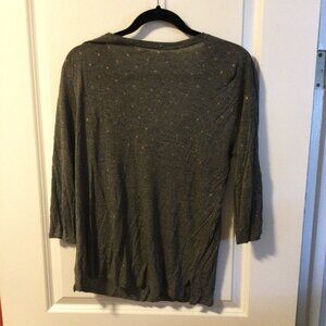 Grey & Rose Gold Polka Dot LOFT Top - Size Medium